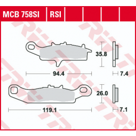 Колодки тормозные TRW MCB758SI