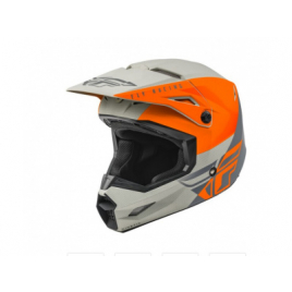 Шлем кроссовый FLY RACING Kinetic Straight Edge, оранж/серый мат, S*