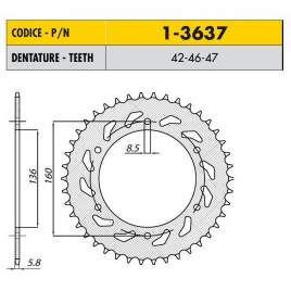 Звезда ведомая SUNSTAR 1-3547-52