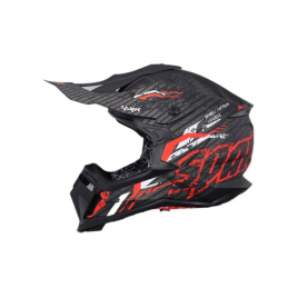 Шлем кроссовый SPARX Raptor Dark Черный-Красный Матовый QR 