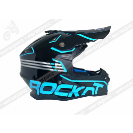 Шлем кроссовый ROCKOT PD-Wave Kryo черный/синий глянцевый