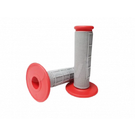 Грипсы SM-PARTS MX двухкомпонентные красно-серые