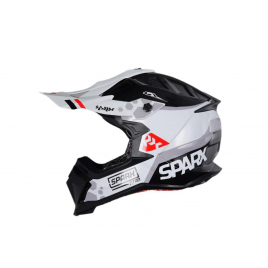 Шлем кроссовый SPARX Raptor Titan Серо-Красный Глянец QR 