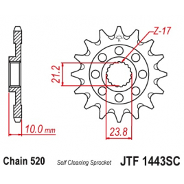 Звезда ведущая JT JTF1443.13SC