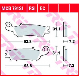 Колодки тормозные TRW MCB791SI