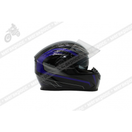 Шлем интеграл ROCKOT PD-129 Mumba черный/синий глянцевый