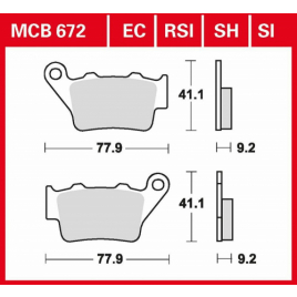Колодки тормозные TRW MCB672RSI
