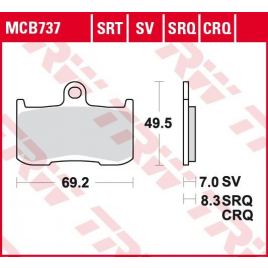 Колодки тормозные TRW MCB737