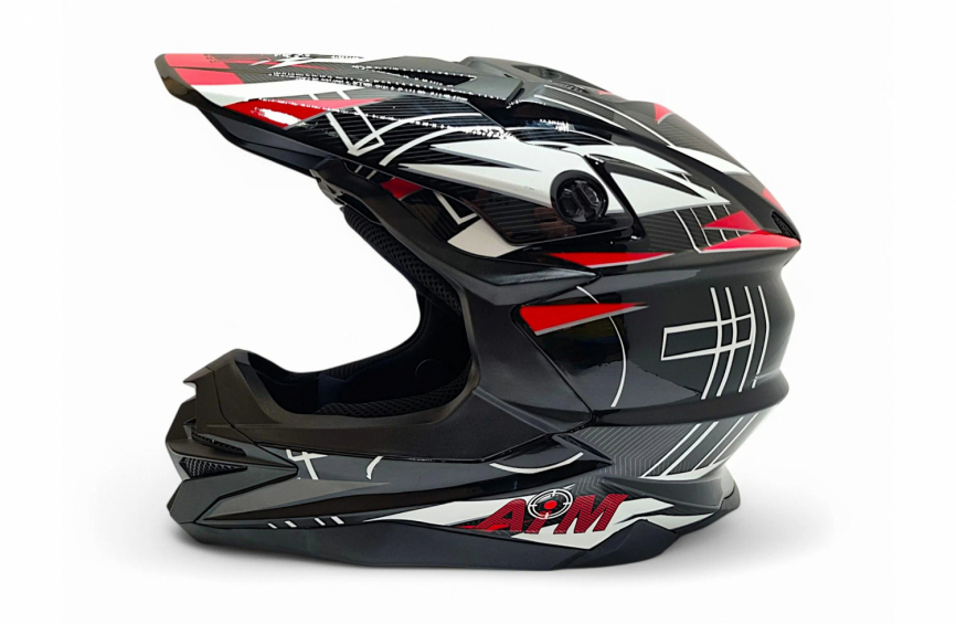 Шлем кроссовый AiM JK803S RED/BLACK фото 1
