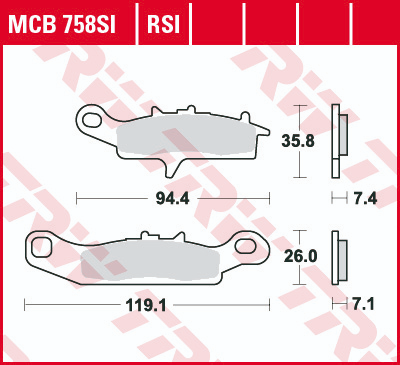 Колодки тормозные TRW MCB758SI фото 1