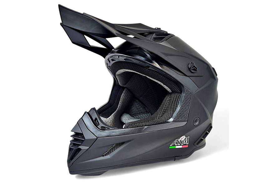 Шлем кроссовый AiM RH855 Fiber Glass Black Matt фото 1