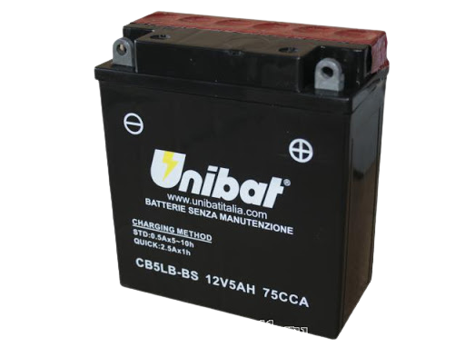 Аккумулятор UNIBAT CB5LB-BS 12В 5А/ч 80А фото 1