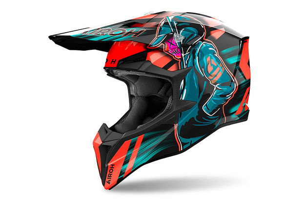 Шлем кроссовый AIROH Wraap Cyber Orange Gloss фото 1