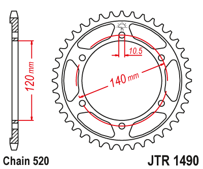 Звезда ведомая JT JTR1490.44* фото 1