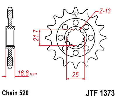Звезда ведущая JT JTF1373.16 фото 1