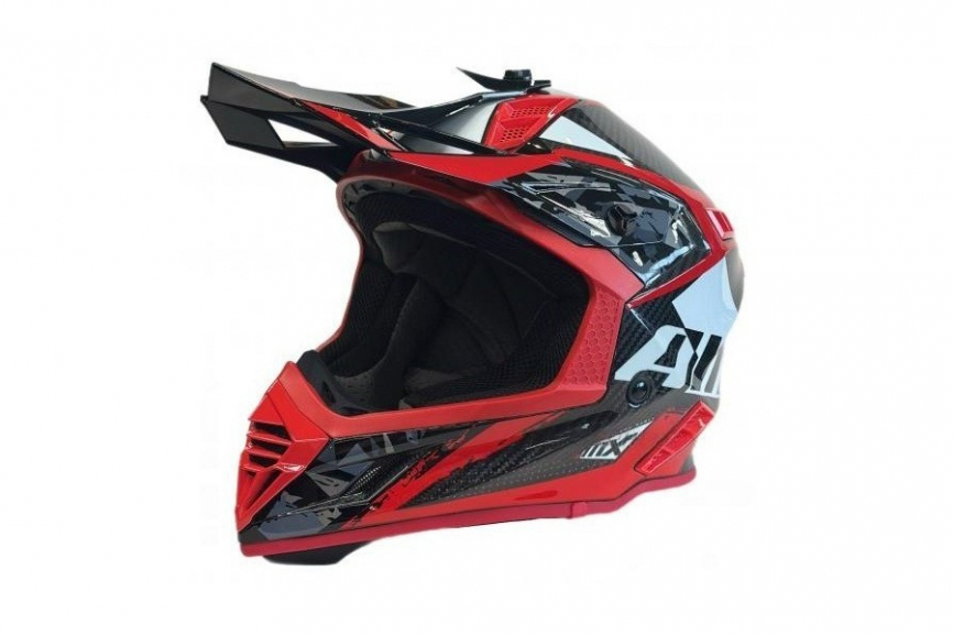 Шлем кроссовый AiM RH855 Carbon TERRAIN Black / Red фото 1