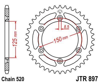 Звезда ведомая JT JTR897.47* фото 1