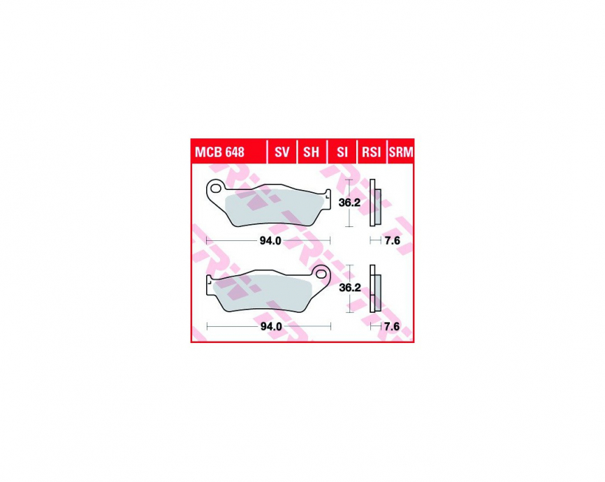 Колодки тормозные TRW MCB648RSI фото 1