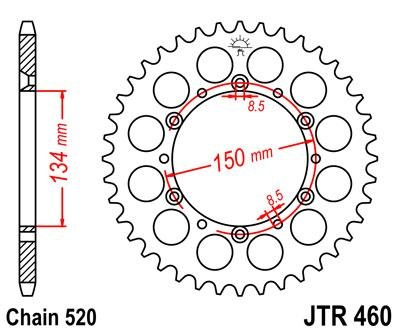 Звезда ведомая JT JTR460.48 фото 1