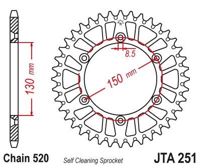 Звезда ведомая JT JTR251.51* фото 1