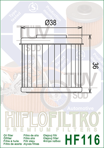 Фильтр масляный HIFLO FILTRO HF116 фото 2