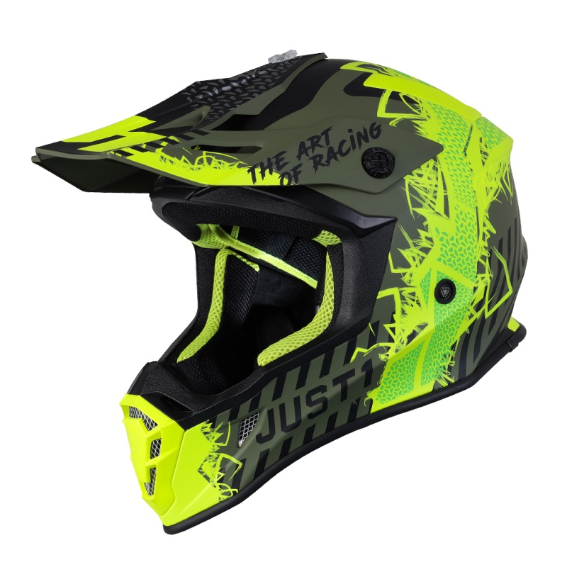 Шлем кроссовый JUST1 J38 Mask Hi-Vis желт./Черный/Хаки мат. фото 1