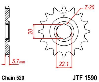 Звезда ведущая JT JTF1590.13 фото 1