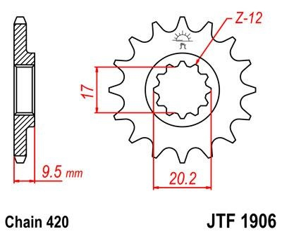 Звезда ведущая JT JTF1906.13 фото 1