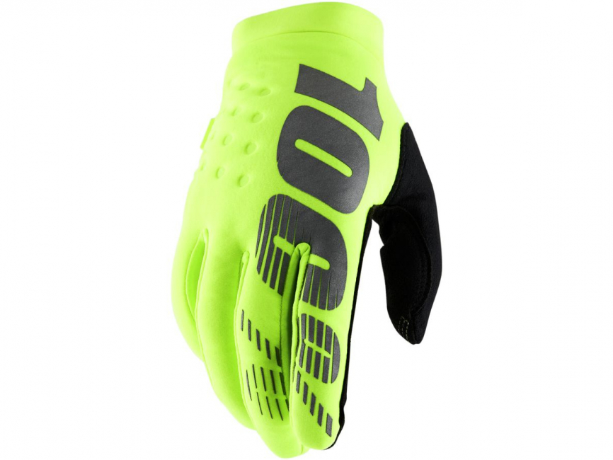 Перчатки подростковые 100% Brisker Fluo Yellow фото 1