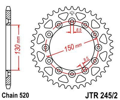 Звезда ведомая JT JTR245/2.49* фото 1