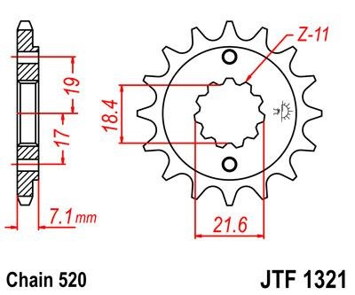 Звезда ведущая JT JTF1321.12 фото 1