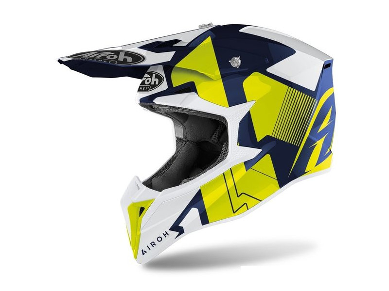 Шлем кроссовый AIROH Wraap Raze Blue Gloss фото 1
