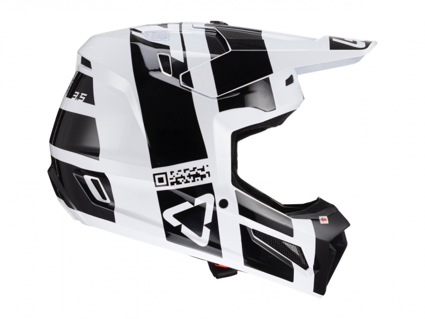 Шлем кроссовый LEATT 3.5 V24 Black-White фото 2