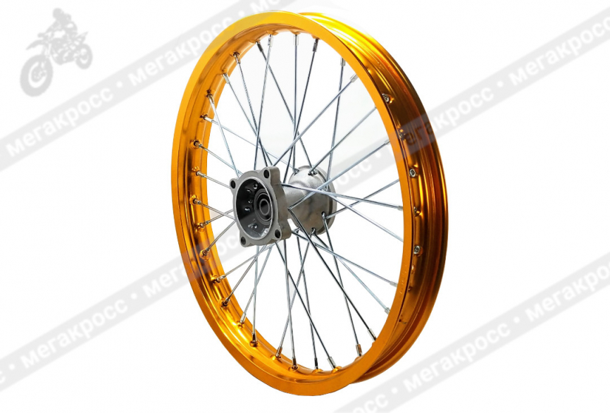 Диск 17"x1,6 аллюминевый золотой передний KAYO/TTR, ось D-15 фото 1