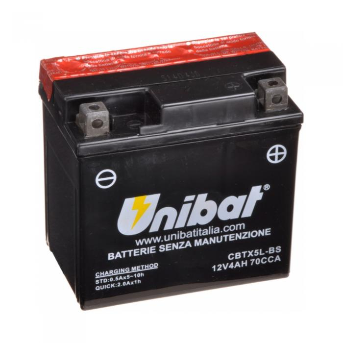 Аккумулятор UNIBAT CBTX5L-BS 12В 4А/ч 80А фото 1