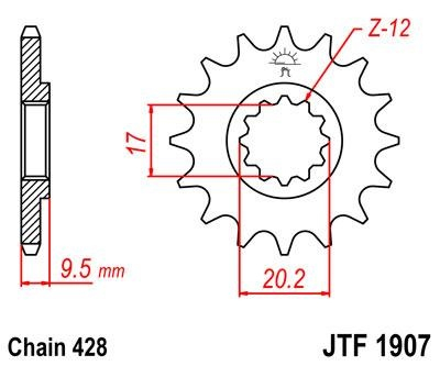 Звезда ведущая JT JTF1907.14 фото 1