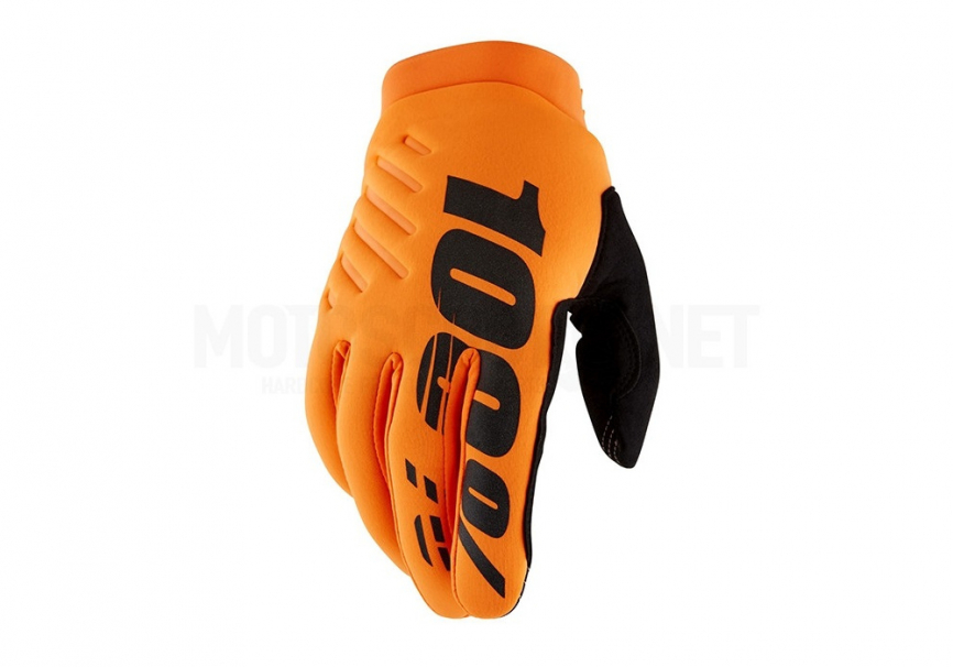 Перчатки 100% Brisker Fluo Orange/Black фото 1