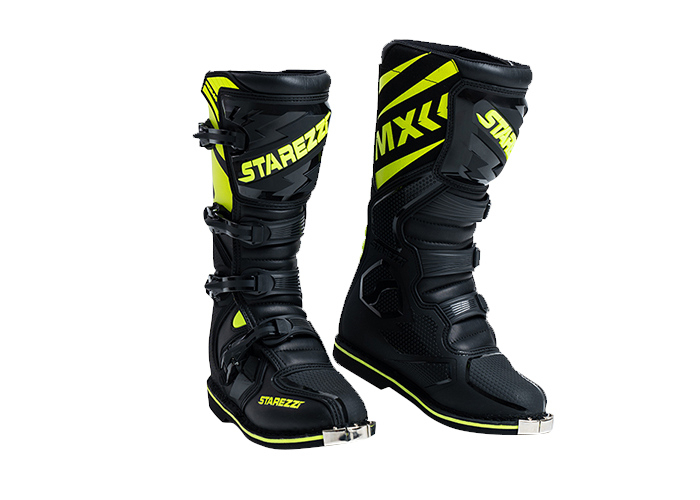 Мотоботы STAREZZI ROMA BLACK / FLUO YELLOW фото 1