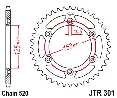 Звезда ведомая JT JTR301.48 фото 1