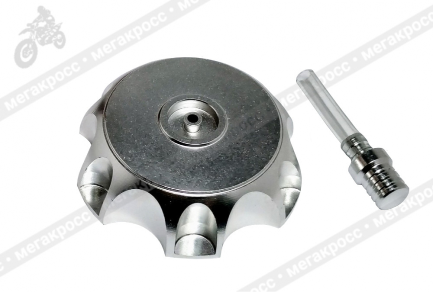 Крышка бензобака CNC кросс серебро фото 1