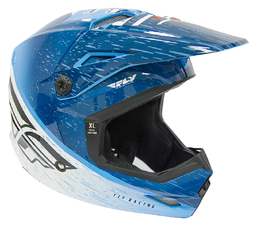 Шлем кроссовый FLY RACING Kinetic K120, синий/белый, XL* фото 1