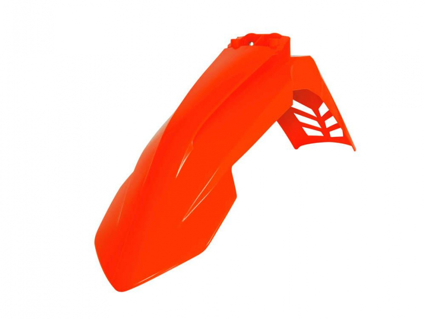 Крыло переднее R-TECH KTM SX/SXF250-450 16-19, EXC/EXCF 125-530 17-19 Оранжевое неон вент. фото 1