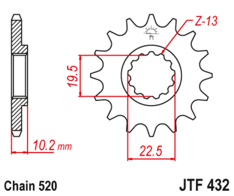 Звезда ведущая JT JTF432 фото 1
