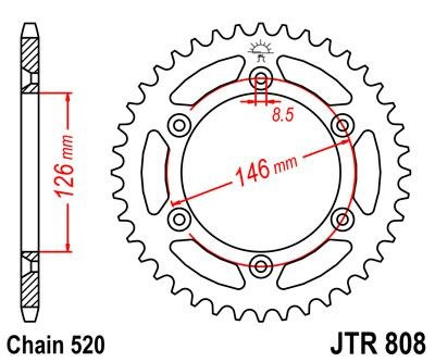 Звезда ведомая JT JTR808.50 фото 1
