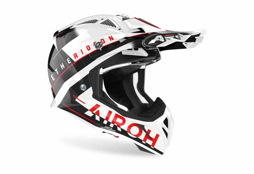 Шлем кроссовый AIROH Aviator ACE Amaze Красно-Белый фото 2