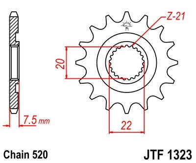 Звезда ведущая JT JTF1323.14SC фото 1