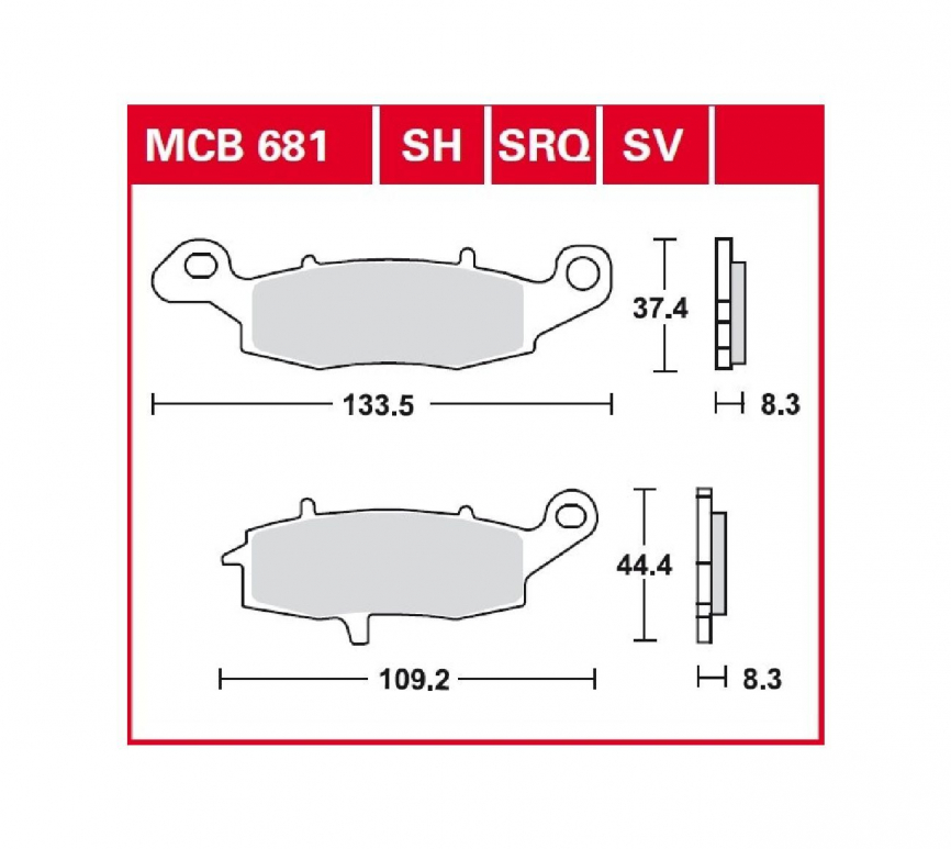 Колодки тормозные TRW MCB681 фото 1