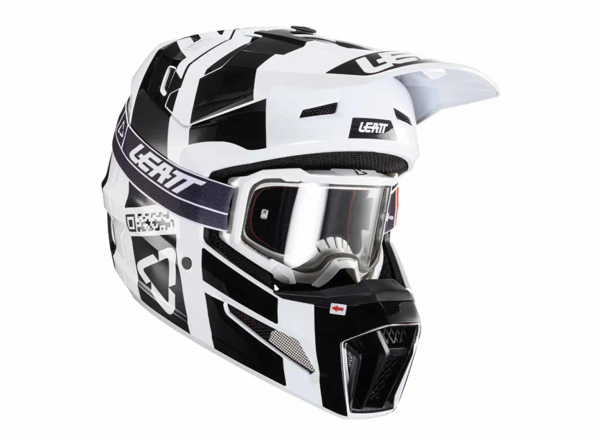 Шлем кроссовый LEATT 3.5 V24 Black-White фото 1