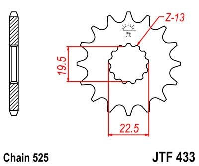 Звезда ведущая JT JTF433.15 фото 1