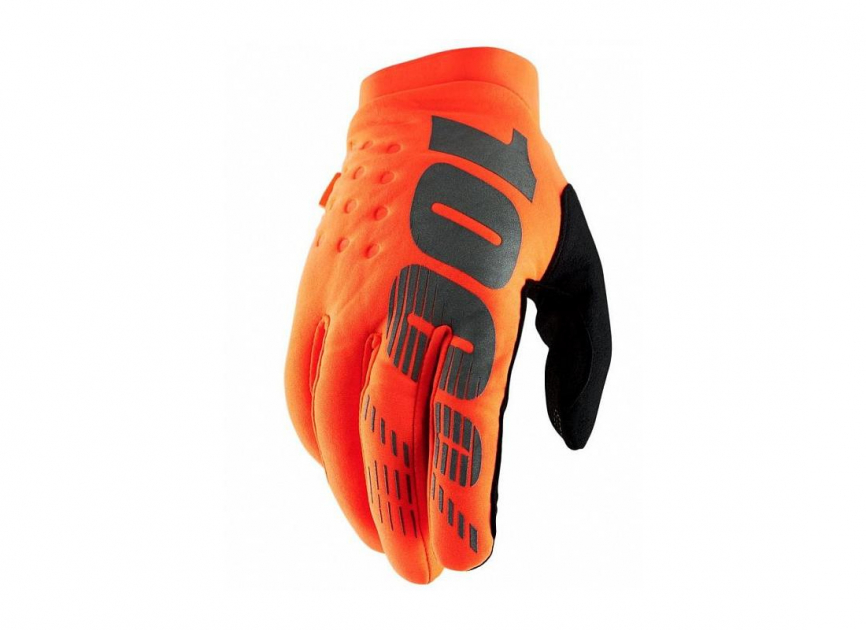 Перчатки подростковые 100% Brisker Fluo Orange фото 1